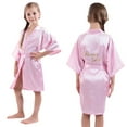 thumbnail image 1 of RTKFRFLM Girls Kids Kimono Robe 3/4 Sleeve Floral Embroidered Lightweight Wedding Pageant Flower Girl Cover Up Robe, 1 of 6
