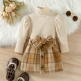 thumbnail image 1 of RTKFRFLM Girls Kids Winter Outfit 2-Piece High Neck Top Plaid Skirt Coordinated Fashion Bottoms Ensemble 3-10Y, 1 of 6