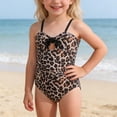 thumbnail image 1 of RTKFRFLM Girls Leopard One Piece Swimsuit Hollow Out Cheetah Print Bathing Suit for Big Kids Ages 7-12 Summer Beach Wear, 1 of 6