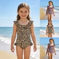 thumbnail image 1 of RTKFRFLM Girls Leopard Ruffle One Piece Swimsuit Kids Cute Cheetah Bathing Suit for Beach & Pool Trendy Swimwear, 1 of 5