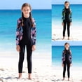 thumbnail image 1 of RTKFRFLM Girls Long Sleeve One Piece Swimsuit Gradient Floral Print Full Length Rash Guard Surf Suit for Big Kids Ages 7-12, 1 of 9