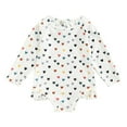 thumbnail image 1 of RTKFRFLM Girls Long Sleeve Swimsuit Floral Heart One Piece Rash Guard Bathing Suit Toddler Kids Sun Protection Swimming Suit, Size 4-12, 1 of 8
