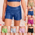 thumbnail image 1 of RTKFRFLM Girls Metallic Dance Shorts Shiny High-Waisted Booty Shorts for Modern Dance Green 9-10 Years, 1 of 4