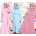 thumbnail image 1 of RTKFRFLM Girls Prayer Suit 2-Piece Long Sleeve Abaya and Hijab Outfit Sky Blue 3-4 Years, 1 of 8