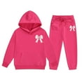 thumbnail image 1 of RTKFRFLM Girls Outfit 2 Piece Hoodie And Pants Set Kids Casual Outfit Letter Print Sweatshirt Outfit Joggers Comfy Toddler Winter Clothes Clothes Sets,Size 2-3 Years, 1 of 4