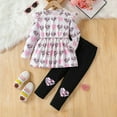 thumbnail image 1 of RTKFRFLM Girls Outfits Set 2 Piece Long Sleeve Top And Pants Leopard Print Heart Design Casual Playwear Comfortable Toddler Clothes Sets, 1 of 5