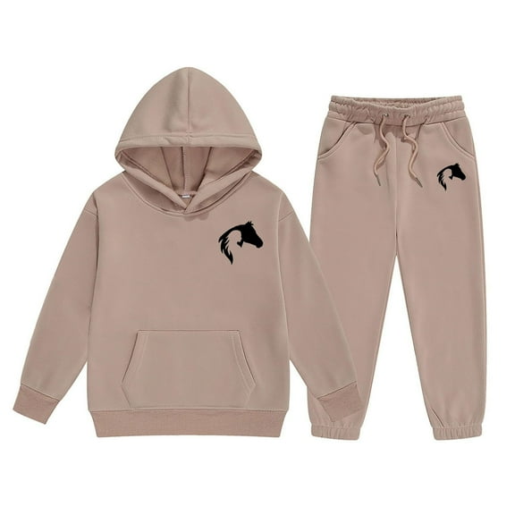 RTKFRFLM Girls Outfits Set Cute Letter Print Hoodie And Pants Comfy Casual Outfit For Toddler Kids Winter Wear Clothes Sets,Size 6-7 Years