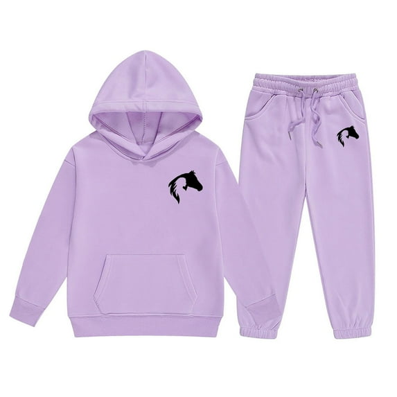 RTKFRFLM Girls Outfits Set Cute Letter Print Hoodie And Pants Comfy Casual Outfit For Toddler Kids Winter Wear Clothes Sets,Size 6-7 Years