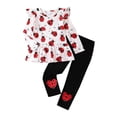 thumbnail image 1 of RTKFRFLM Girls Outfits Set Long Sleeve Top And Pants Comfy Casual Print Toddler Clothes For Spring Fall Winter Travel Clothing Sets,Size 6-7 Years, 1 of 7