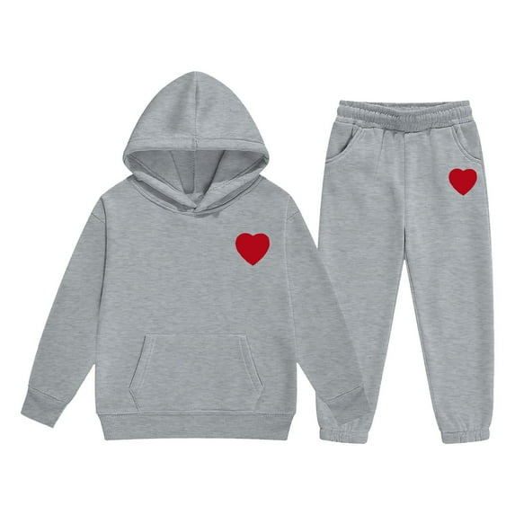 RTKFRFLM Girls Outfits Set Winter Fleece Hoodie And Joggers Comfy Casual Kids Clothes With Stylish Print For Toddler Teen Clothes Sets,Size 8-9 Years