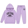 thumbnail image 1 of RTKFRFLM Girls Outfits Set Winter Fleece Hoodie And Joggers Comfy Casual Kids Clothes With Stylish Print For Toddler Teen Clothes Sets,Size 8-9 Years, 1 of 4