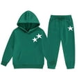 thumbnail image 1 of RTKFRFLM Girls Outfits Set Winter Fleece Hoodie And Joggers Comfy Casual Kids Clothes With Stylish Print For Toddler Teen Clothes Sets,Size 8-9 Years, 1 of 4