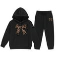 thumbnail image 1 of RTKFRFLM Girls Outfits Set Winter Fleece Hoodie And Joggers Comfy Casual Kids Clothes With Stylish Print For Toddler Teen Clothing Sets,Size 3-4 Years, 1 of 4
