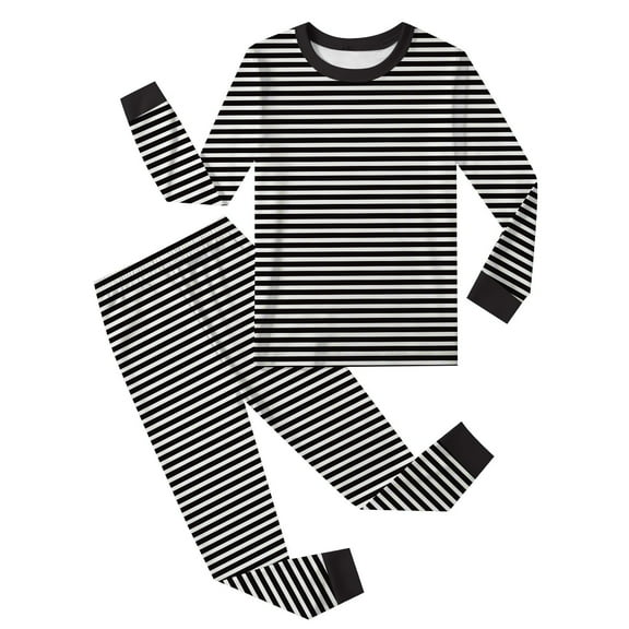 RTKFRFLM Girls Pajamas Boys Pajama Set 2 Piece Soft Sleepwear Kids Nightwear Casual Round Neck Printed Loungewear Pjs Sleepwear,Size 5 Years-6 Years
