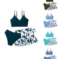 thumbnail image 1 of RTKFRFLM Girls Ruffle Bikini Set 3-Piece Fashionable Beach Bathing Suit Light Blue 11Y, 1 of 5