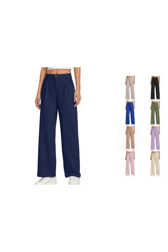 Girls School Uniform Pants Classic Straight Leg Daily Trousers Beige 13-14 Years