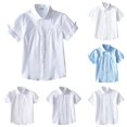 thumbnail image 1 of RTKFRFLM Girls School Uniform Summer Short Sleeve White Shirt Plus Size Student Performance Dress Blouse for Back to School Season, 1 of 4