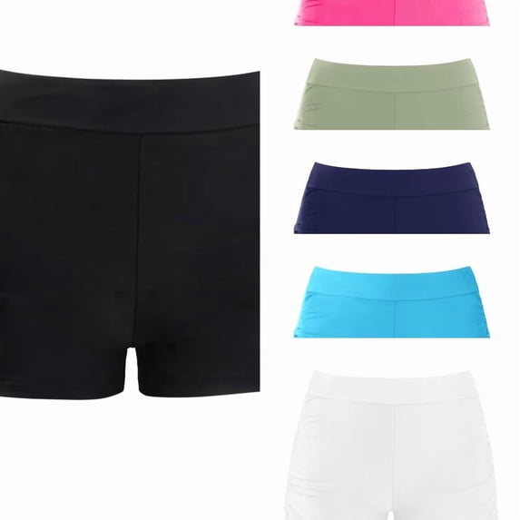 RTKFRFLM Girls Solid Color Swim Shorts Comfortable Athletic Boy Shorts Bathing Suit Bottoms Swimwear for Kids Toddlers Size 3-12 Years