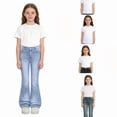 thumbnail image 1 of RTKFRFLM Girls Stretch Flare Jeans Fashion Slim Fit Bell Bottom Denim Pants Comfort Elastic Waist Jean Trousers for Teenagers, 1 of 5