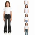 thumbnail image 1 of RTKFRFLM Girls Stretch Flare Jeans Fashion Slim Fit Bell Bottom Denim Pants Comfort Elastic Waist Jean Trousers for Teenagers, 1 of 5