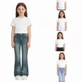 thumbnail image 1 of RTKFRFLM Girls Stretch Flare Jeans Fashion Slim Fit Bell Bottom Denim Pants Comfort Elastic Waist Jean Trousers for Teenagers, 1 of 5
