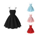 thumbnail image 1 of RTKFRFLM Girls Sweet Cami Dress Solid Color Summer Sundress with Bowknot Decor Blue 11 Years, 1 of 9