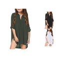thumbnail image 1 of RTKFRFLM Girls Swimsuit Cover Up Solid Color Chiffon Long Sleeve Sheer Beach Pool Sun Protection Dress Skirt 4-13Y, 1 of 7