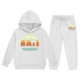 thumbnail image 1 of RTKFRFLM Girls Winter Outfits 2 Piece Set Hooded Sweatshirt And Joggers Casual Letter Print Tracksuit For Kids Fashion Comfortable Warm Clothes Clothes Sets,Size 10-11 Years, 1 of 4