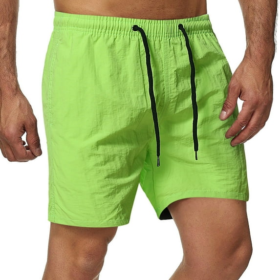 RTKFRFLM Gym Shorts Men Quick-Dry Multifunctional Mid-Length Shorts Solid Color Beach Sports Fitness Shorts