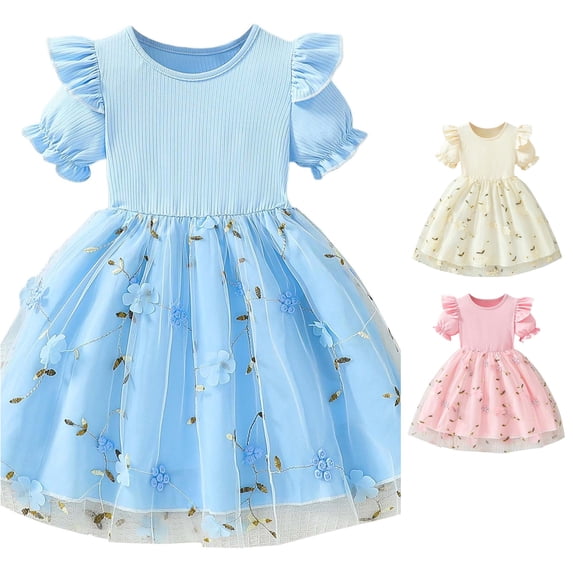 RTKFRFLM Infant Girls Mesh Dress Sleeveless Tulle Tutu Skirt Princess Pageant Birthday Party Gown Outfits Baby 1-8Y