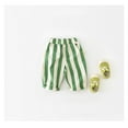 thumbnail image 1 of RTKFRFLM Infant High Waist Striped Pants Colorful Cotton Relaxed Fit Trousers Green 18-24 Months, 1 of 4