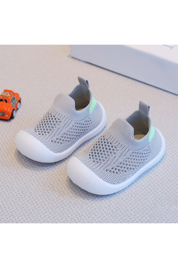 Infant Mesh Sneakers Breathable Non-Slip Soft Sole First Walker Shoes Black 12-18 Months