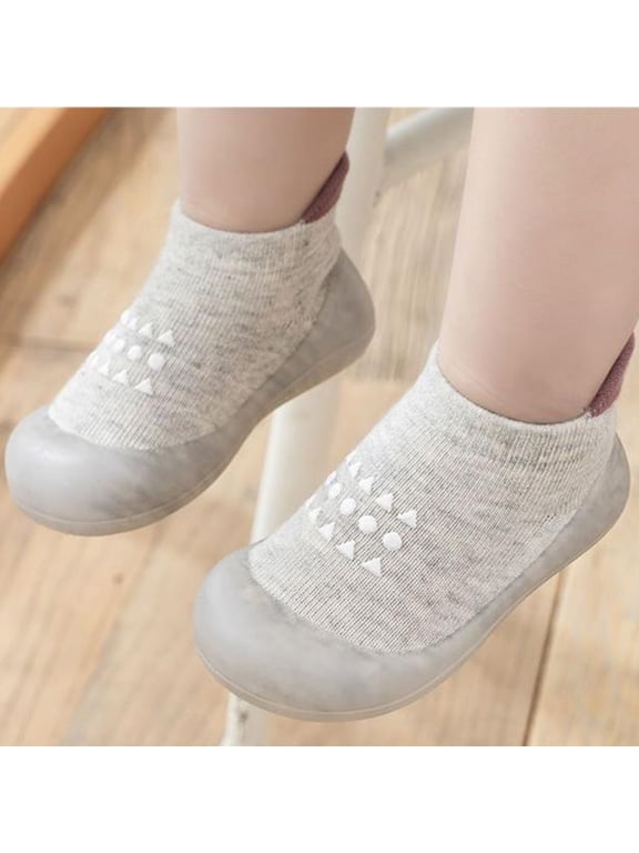 Infant Non-Slip Indoor Walking Socks Gripper Sole First Walker Sock Shoes Blue 7-12Months