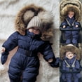 thumbnail image 1 of RTKFRFLM Infant Winter Snowsuit, Fleece Lined Hooded One Piece Outfit for Baby Boys and Girls 3–24M, 1 of 8