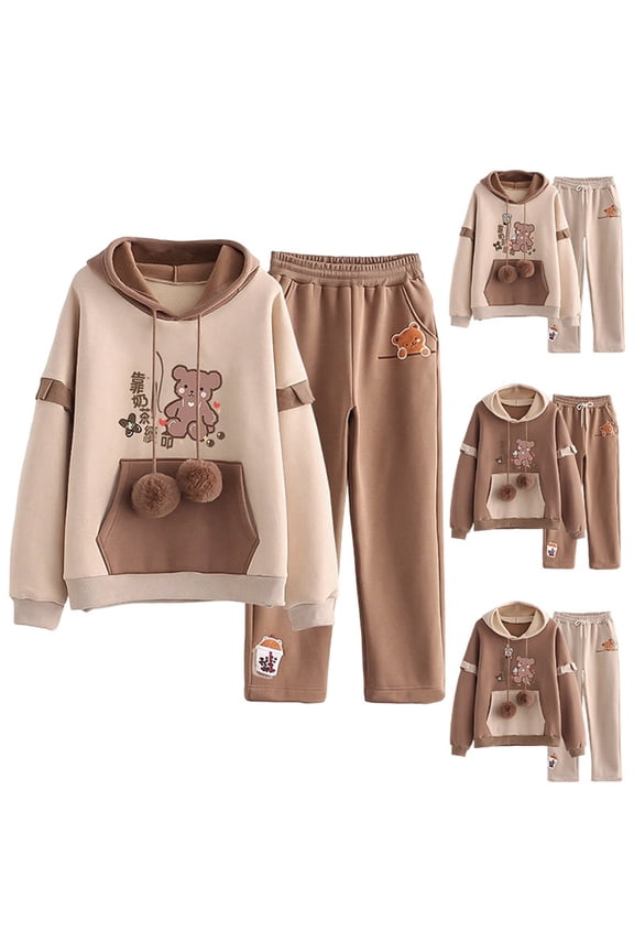 Junior Girls 2-Piece Fall Set Trendy Fashionable Pullover Sweatshirt and Matching Pants Tracksuit Casual Sporty Activewear Outfits for Teens and Students Ages 8-14 Years Old