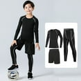 thumbnail image 1 of RTKFRFLM Kids 2-Piece Athletic Set Breathable Compression Top and Pants Suit Grey 2-3 Years, 1 of 3