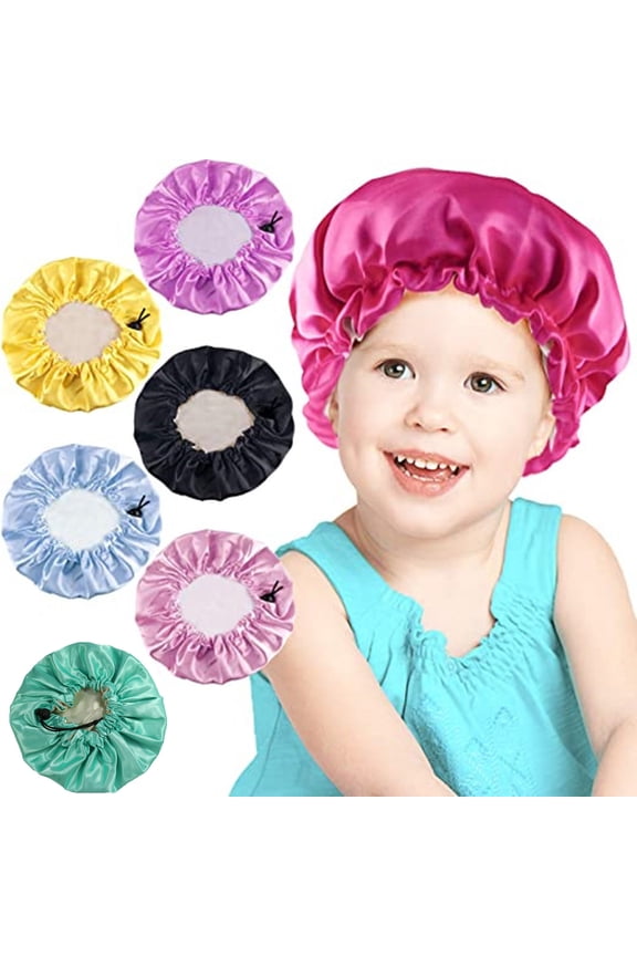 Kids Adjustable Satin Bonnet Soft Satin Sleep Cap for Toddlers and Pink One Size
