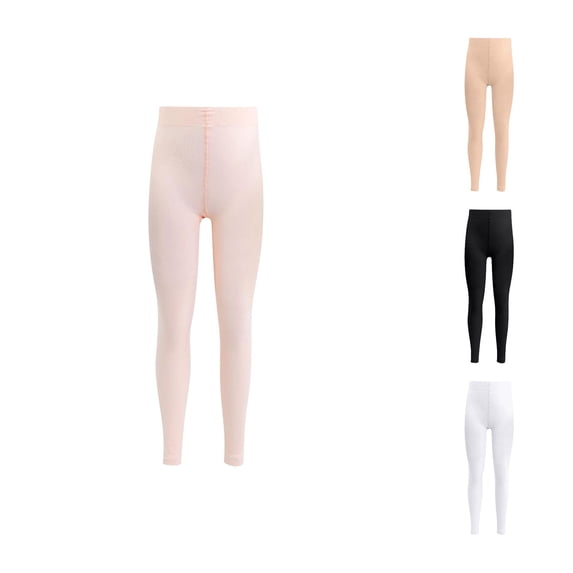 RTKFRFLM Kids Ankle Length Dance Tights Solid Color Stretchy Ballet Performance Leggings Black 5-6 Years
