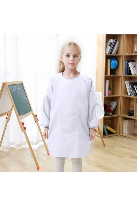 Kids Art Smock Apron Long Sleeve Painting Coverall for Preschool and Kindergarten Creative Activities