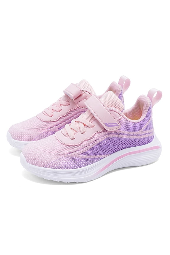 Kids Athletic Mesh Sneakers Lightweight Lace-up Performance Running Shoes Pink 31