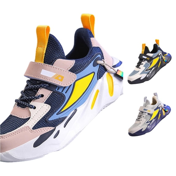 RTKFRFLM Kids Athletic Shoes Breathable Mesh Skid-Resistant Thick Sole Students Casual Running Sneakers Boys Girls