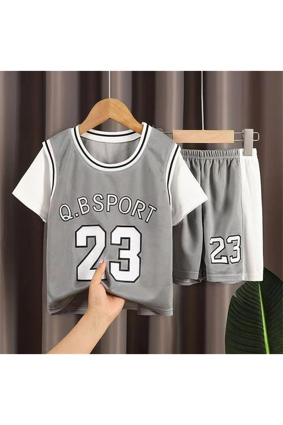 Kids Athletic Short Sleeve Set Breathable Basketball Training Uniform for Boys and Girls Pink 9-10 Years