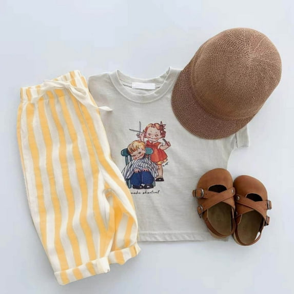 RTKFRFLM Kids Basic Casual Pants Solid Color Relaxed Fit Daily Trousers Black 0-3 Months