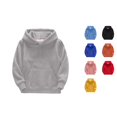 thumbnail image 1 of RTKFRFLM Kids Basic Hoodie Solid Color Cotton Blend Hooded Pullover Sweatshirt Black 8-10 Years, 1 of 4