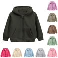 thumbnail image 1 of RTKFRFLM Kids Basic Hoodie Toddler Boys Girls Sweatshirt Solid Color Long Sleeve Pullover Warm Casual Winter Tops, 1 of 3