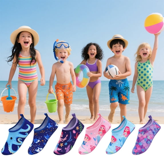RTKFRFLM Kids Beach Snorkeling Shoes Anti Water Shoes for Boys Girls Summer Outdoor Swimming Surfing Diving Footwear Lightweight Pool Accessories Purple 3-4years