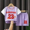 thumbnail image 1 of RTKFRFLM Kids Boys Sports Shorts Sets Active Jerseyss Tracksuit Basketball Performance Tank Shirt Top And Mesh Shorts Set Quick Drying Summer Activewear Sets,Size 5-6 Years, 1 of 3