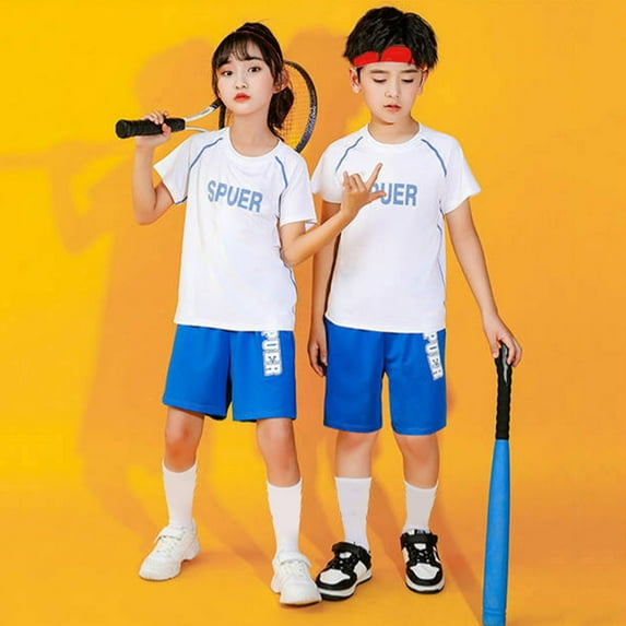 RTKFRFLM Kids Boys Sports Shorts Sets Active Shorts Sets Summer Comfortable Sweat Absorption Shirt Shorts Casual Quick Drying Sports Suit Basketball Clothing Summer Activewear Sets,Size 7-8 Years