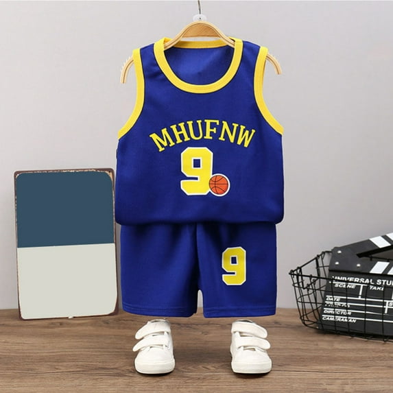 RTKFRFLM Kids Boys Sports Shorts Sets Active Shorts Sets Tank Top Shorts Clothes Baby Quick Drying Basketball Summer Activewear Sets,Size 2-3 Years