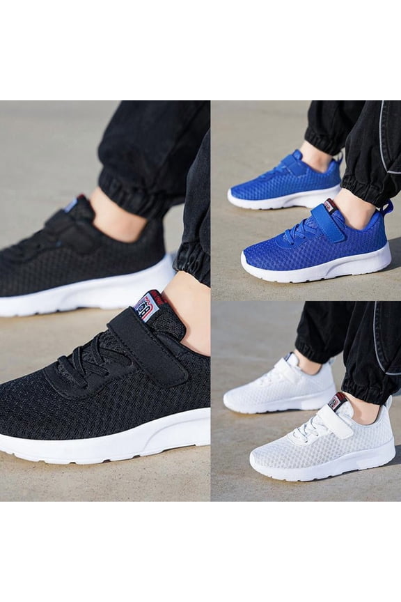 Kids Breathable Mesh Sneakers Lightweight Athletic Running Shoes Non-Slip Sports Gym Tennis Walking Tennis Shoes for Big Kids Teens